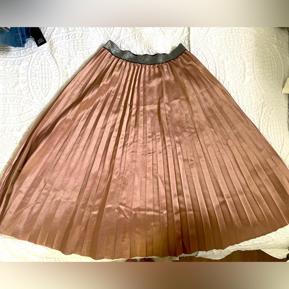 Ankle Length Pink Shimmer Skirt.